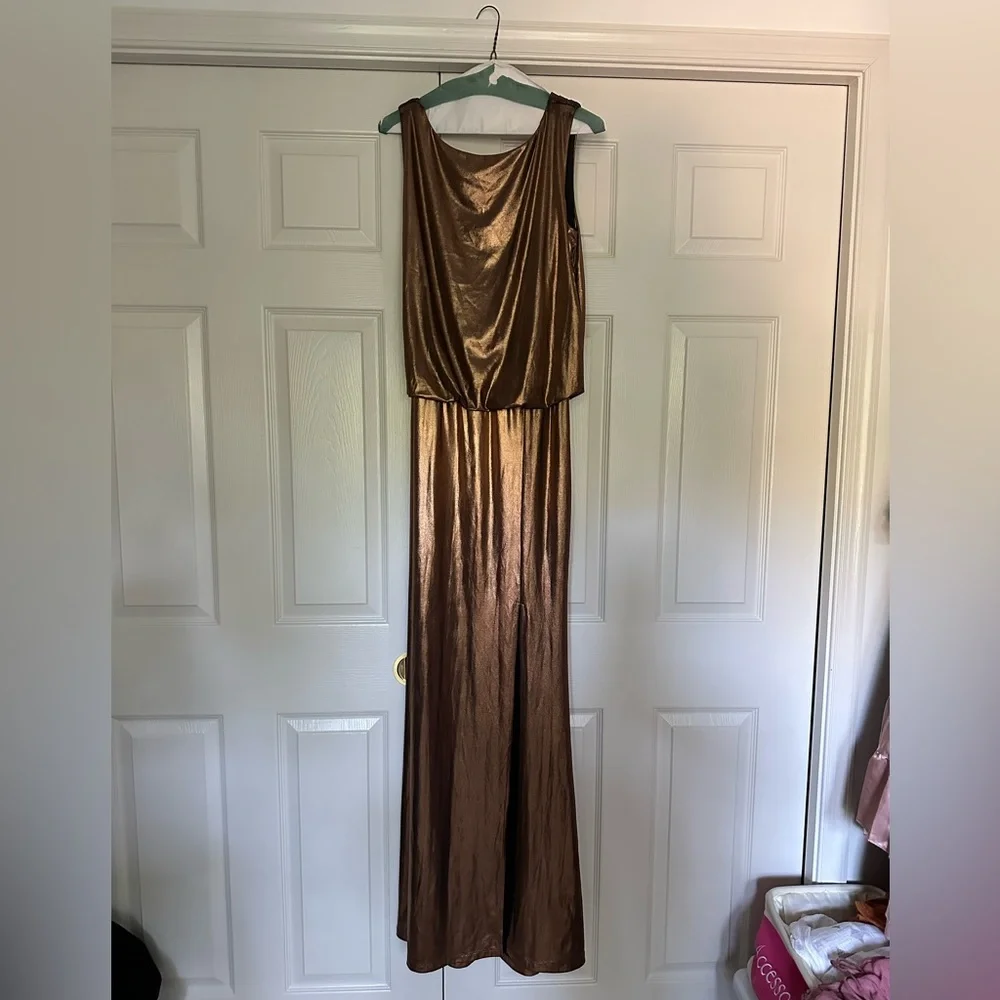 Rachel Zoe open back copper dress BNWT 6 - Picture 2 of 3